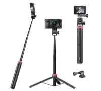 ULANZI MT-71 - Treppiede per selfie e manico Vlog con sgancio rapido magnetico e vite da 1/4", treppiede leggero estensibile da 150 cm (7 sezioni) per DJI Pocket 3/Insta360 X5 X4 X3 Series