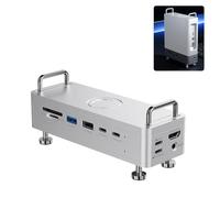 ULANZI QT03 - Docking station e supporto con alloggiamento SSD NVME da 40 Gbps, 10 in 1 con 10 Gbps 4 porte USB C-A/Audio/4K HDMI/SSD/Hub/TF/SD compatibile con Mac mini M4, M4 Pro/Dell/HP/Lenovo