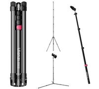 ULANZI TT43 II - Treppiede per luce in alluminio, 210 cm, leggero, reversibile, con testa di inclinazione a sgancio rapido, portata 6 kg, colonna centrale rimovibile, per fotografia in studio, video e