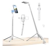 ULANZI TT88 Treppiede per cellulare, 145 cm, bastone magnetico per selfie con telecomando, supporto per telefono con clip 2 in 1, treppiede compatibile con iPhone/Samsung/Huawei (bianco)