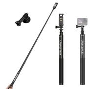 ULANZI VL02 2.7M Selfie Stick per Insta360 X5/X4/X3/GO 3S/ONE X2, Selfie Stick in fibra di carbonio per Gopro, DJI Osmo Pocket 3/Action 5 Pro, prolunga 1/4", lunghezza regolabile, con clip per