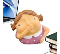 ulapithi Decorazione del bagno per ragazzo/ragazza con il naso Statua da bagno con naso | Divertenti segni di arte del bagno per scaffali di bambino/ragazza che tiene il naso - Ragazzo/ragazza che