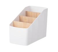 Ulawellor Organizer da Tavolo Porta Telecomandi,con 4 Scomparti Scatola Portaoggetti da Scrivania in Plastica,Multifunzionale Organizzatore per Cancelleria,Telecomandi,Cosmetico(Bianco)