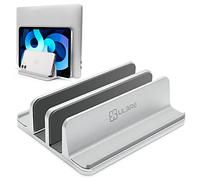 ULBRE - Supporto verticale doppio per laptop, regolabile in alluminio, con 2 slot per tutti i MacBook/Chromebook/Surface/Dell/iPad/Samsung/HP/Lenovo/Air e portatili da gioco fino a 17,5 pollici