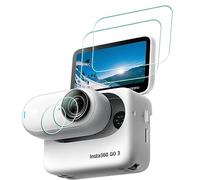 ULBTER Pellicola protettiva per Insta360 GO 3 【Non per Go 3s】 lenti e schermo LCD Protezione [2+2 pezzi] insta 360 vetro temperato 0,3 mm durezza 9H ultra-trasparente