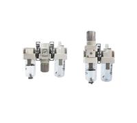 ULBTLUOYV 1pcs trattamento di fonte di aria compressa con valvola di riduzione della pressione pneumatica AC Bianco olio-acqua separazione (AC30-03E-B)