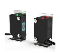 ULBTLUOYV Sensore fotoelettrico Laser a Raggio infrarosso Punto visibile Tramite NPN PNP 12-24 VDC Interruttore fotoelettrico Quadrato con Staffa(10m Dc 3-wirepnp NC)