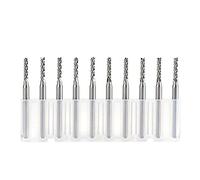 ULBTLUOYV Set di 10 frese a Candela in Metallo Duro Integrale, Punte for Fresa a Candela D0.8 1.0 1.6 1.8 2.4 3.1, Utensili for fresatura CNC for PCB(10pc D1.0 7)