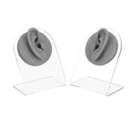 ULDIGI 1 set di modello orecchio in silicone grigio per agopuntura, espositore per orecchini, orecchio finto sinistro e destro per gioielli e aula