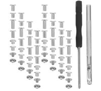 ULDIGI 110 Pezzi Kit Rivetti Vite in Pelle con Fusto in Ferro Rivetti per Riparazione e Rilegatura Artigianale Viti Chicago per Cinture Borse Scarpe e Libri Confezione Organizzata con