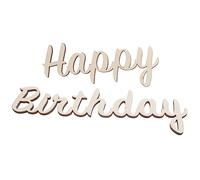 ULDIGI 1set Decorazione Legno Happy Birthday Per Compleanni Adesivo Murale Per Feste e Foto Per Party Tema e Decorazioni Per Stanza Facile Da Applicare e Personalizzabile