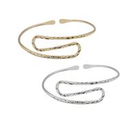 ULDIGI 2 pezzi Bracciali da Donna Braccio Aperto S Shape Onde Geometriche Regolabili Bracciale Rigido Costume per Eventi e Uso Quotidiano Accessori Moda Femminili