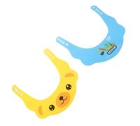 ULDIGI 2 Pezzi Cuffia Lavaggio Capelli Ragazzo Ragazza con Protezione Orecchie e Occhi Cappello Doccia Regolabile per Bagnetto e Viaggi Set Cartoon Cane Giallo Escavatore Blu