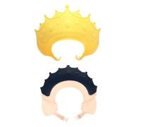 ULDIGI 2 pezzi Cuffia Shampoo per Cappello Doccia Forma di Corona in Tpe Protezione Occhi e Orecchie per Ragazzo Ragazza e Leggera e Flessibile per Bagno e Taglio Capelli