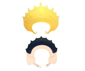ULDIGI 2 pezzi Cuffia Shampoo per Cappello Doccia Forma di Corona in Tpe Protezione Occhi e Orecchie per Ragazzo Ragazza e Leggera e Flessibile per Bagno e Taglio Capelli