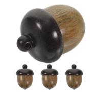 ULDIGI 4 Pezzi 4 Ciondoli a Forma di Ghianda Apribili in Legno Naturale con Coperchio, Pendenti Artigianali Fatti a Mano per Creazioni di Gioielli e Decorazioni Fai da Te per Feste e