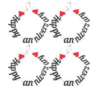 ULDIGI 4 Pezzi Banner Anniversario Matrimonio con Cuori Scarlatti e Scritta Glitter Nera Decorazioni Romantiche Facili da Appendere per Festa Nuziale e Celebrazioni Anniversary