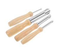 ULDIGI 4 Pezzi Strumenti per Modellare Argilla Forbici Circolari in Acciaio con Manico in Legno Foratrice Precisa per Argilla Polimerica e Ceramica Utensili Resistenti per Sculture