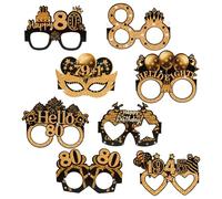 ULDIGI 8 Pezzi Occhiali Anni per Feste Compleanno Divertenti Accessori Photo Booth per Adulti Leggeri e Comodi per Decorazioni e Scatti Memorabili