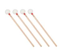ULDIGI Bacchette per Timpani Professionali 4 Pezzi con Testa in Feltro Bianco Manico in Legno Rosso Martelletti per Percussioni per Orchestre Bande e Studio Musicale