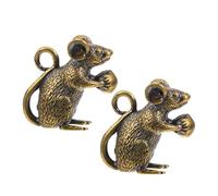 ULDIGI Ciondolo Chiave a Forma di Topo 2 Pezzi in Ottone per Decorazioni Natalizie e Charms per Bracciali Fai da Te da Ufficio