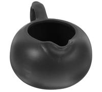 ULDIGI Contenitore Ceramico Nero per Latte e Tè con Manico Ergonomico, Bricco Piccolo per Uso in Hotel e Casa, Design con Beccuccio Originale e Funzionalità per Tenere Ordinato il Tavolo