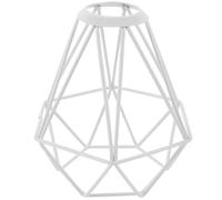 ULDIGI Lampada Vintage Paralume Rete Forma Prisma in Metallo Bianco Copertura Decorativa per Lampad Soffitto Parete Stile Industriale per Soggiorno Facil Installare e Resistente