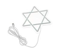 ULDIGI luce al neon a stella a sei punte di luci di Hanukkah neon della festa di Hanukkah per interni Stella di David White