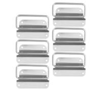 ULDIGI Maniglia Pieghevole 6 Pezzi in Acciaio Inox per Cassa e Cassone | Montaggio a Superficie, Impugnatura Ergonomica Retrattile, Finitura Argento, per Cassette in Legno e Cassette Attrezzi