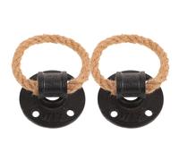 ULDIGI Maniglie Vintage in Corda Nera 2 Pezzi, Pomelli per Porte e Cassetti, Manopole di Trazione per Mobili, Adatti per Armadi e Credenze, Stile Rustico per Arredamento Casa