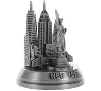 ULDIGI Mini Scultura in Metallo di Edificio Iconico di New York, Mini Statua Architettonica Decorativa Vintage 7x7x8,7 Cm, Statuetta Souvenir per Arredamento Casa e Ufficio, Accessorio