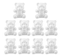 ULDIGI Modello di Orso di Schiuma 10 Pezzi, 12 Cm, Bianco, Set Portatile per Decorazioni Floreali e Laboratori Creativi Parent-Child