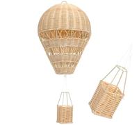 ULDIGI Mongolfiera Natalizia in Rattan, Decorazione da Appendere per Camera Bambini, Raffinata e Delicata, Decorazioni Casa Rattan, per Foto e Stanza