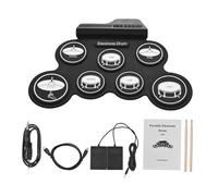 ULDIGI Pad Per Batteria Elettronica Roll-up Set Batteria Per Principianti Suono Realistico Jack Per Cuffie Metronomo Integrato Per Esercizi e Batterie Silenziose