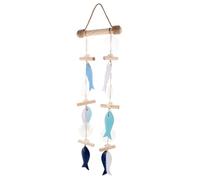 ULDIGI Pesce Carillon Del Decorazione Sospeso in Legno Conchiglia Tema Mediterraneo Per Parete Balcone Soggiorno Arte Murale