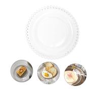 ULDIGI Piatto da Insalata in Vetro per Dessert e Frutta, Piatti Piani per Feste e Tavola Casa