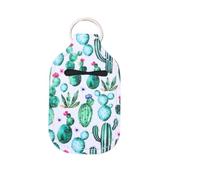 ULDIGI Set 3 Pezzi Bottiglie da Viaggio Ricaricabili 30ml in Neoprene con Custodia Protettiva e Stampa Cactus, Portatile per Sapone e Balsamo, da Agganciare a Chiavi o Borse