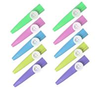 ULDIGI Set da 10 Kazoo Musicali in Plastica Colorati, Strumenti a Fiato Leggeri per Gioco Creativo e Lezioni di Musica, Regalo di Compleanno per Giovani Musicisti e Colore Colore Casuale