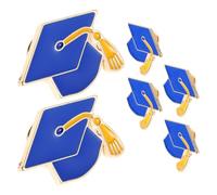 ULDIGI Set di 6 Spille Distintivo Cappello da Laurea in Lega Blu, Design Raffinato e Versatile per Celebrare il Cammino Accademico, per Cerimonie di Laurea 2025