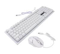 ULDIGI Set Tastiera Meccanica da Gaming e Mouse Ergonomico Cablati USB Bianco Design Anti Conflitto e Resistente per Gamer a Casa in Caffè