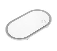 ULDIGI Specchietto Retrovisore per Auto Cosmetico in Vetro e ABS con LED Resistente Bianco per Ambiente Interno e Trucco