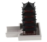 ULDIGI Statua Pagoda Cinese Miniatura Piani in Materiale Resistente Decorazione Tradizionale per Bonsai Acquari e Zen Scultura Architettonica Artistica per Ambienti Interni ed