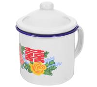 ULDIGI Tazza Smaltata Bianca Retrò Antiscottatura Resistente alle Cadute per Tè e Bevande Vintage Classica da Collezione Pratica e Leggera Stili multipli