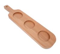 ULDIGI Vassoio in Legno con Manico Ergonomico per Birra e Vino a 3 Fori Porta Bicchieri per Bar e Hotel Tavolo da Paddle per Servire Bevande in Ambienti Commerciali