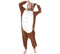 Donna Pigiama Anime Cosplay Halloween Costume Attrezzatura Adulto Ummo Animale Onesie Unisex Marrone Scoiattolo per Altezze da 140 a 187 cm