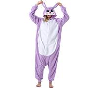 ULEEMARK Donna Pigiama Anime Cosplay Halloween Costume Attrezzatura Adulto Ummo Animale Onesie Unisex Porpora Coniglio per Altezze da 140 a 187 cm