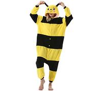 ULEEMARK Donna Ummo Pigiama Anime Cosplay Halloween Costume Attrezzatura Adulto Animale Onesie Unisex Giallo Ape per Altezze da 140 a 187 cm