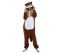 ULEEMARK Kigurumi Pigiama Anime Cosplay Halloween Costume Attrezzatura Adulto Animale Onesie Unisex, Scoiattolo per Altezze da 140 a 187 cm