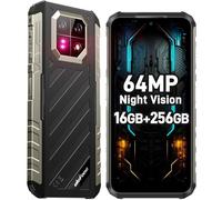 Ulefone Armor 22 Rugged Smartphone Android 13, 16GB+256GB+512GB Telefono Indistruttibile, 64MP Visione Notturna, 6600mAh Batteria, 6,58 Pollici HD+ Cellulare, IP69K/Impronta Digitale/NFC/OTG-Nero