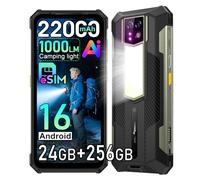 Ulefone Armor 24 Pro Rugged Smartphone con eSIM, 24GB+256GB/2TB Telefono Robusto Android 16, 64MP+64MP AI Fotocamera, 22000mAh 66W, 1000 Lumen Luce LED, 6.78" FHD+ Cellulari Resistente IP68, NFC/OTG